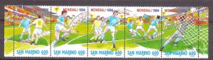 San Marino - 1994 - Mi. 1577-81 (Soccer) - MNH - RB005