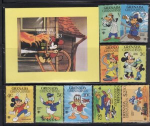 Grenada Grenadines 350-9 Disney Characters Mint NH (DL1)