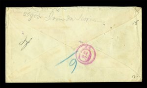 COLOMBIA 1899 Registered cover from Bucaramanga to NY 10c x2 + 10c Regist. stamp