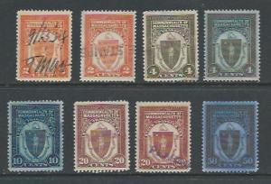 Massachusetts MA ST1-MA ST6 State  Stock Transfer Tax stamps