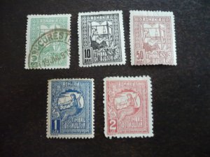 Stamps - Romania - Scott# RA4,RA6 & Fiscal - Mint Hinged & Used Set of 5 Stamps