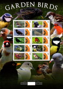 BC-207 GB 2009 Garden birds no. 63 Smiler sheet UNMOUNTED MINT