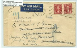 Scarce FECB, PASSED FOR EXPORT LC. 1941 Air Mail to USA, cinderella cover Canada