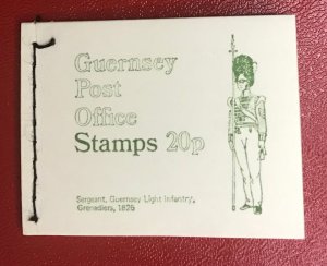 1973 Guernsey, Sewn booklet, Sc 41a, 44a,45a; Sergeant Infantry CV$1.00 Lot 1520