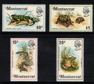 MONTSERRAT 1972 Lizards; Scott 278-81; MNH