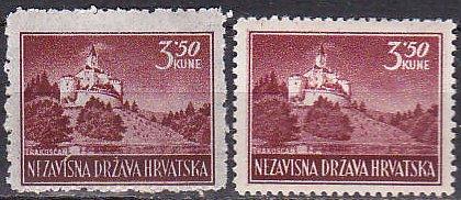 Croatia 54+54a 1943 Castle MH- both paper varieties