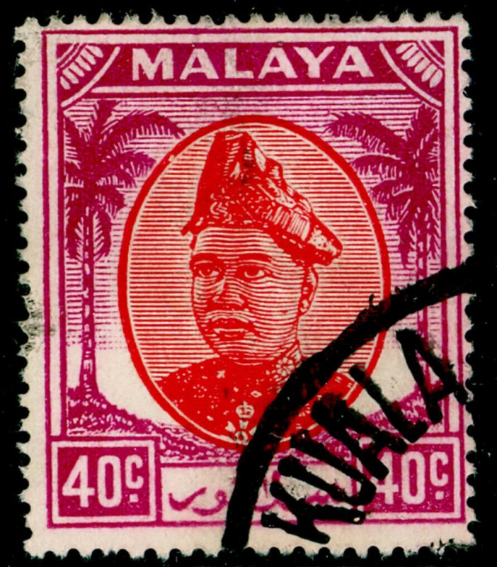 MALAYSIA - Selangor SG106, 40c scarlet & purple, FINE USED.