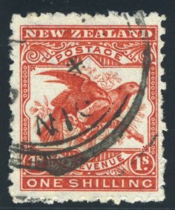 New Zealand 1902 1s bright red very fine used. SG 315a.