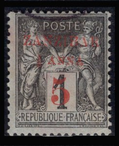 MOMEN: FRENCH ZANZIBAR SC # 12 1894 USED SIGNED $220 LOT #68874*