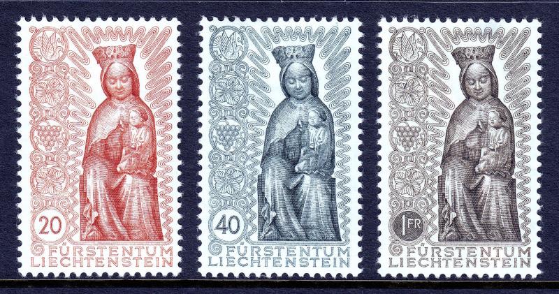 LIECHTENSTEIN — SCOTT 284-286 — 1954 MADONNA SET — MH — SCV $18.50