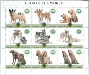 Turkmenistan 2000 DOGS OF THE WORLD Scout Emblem Sheet Perforated Mint (NH)
