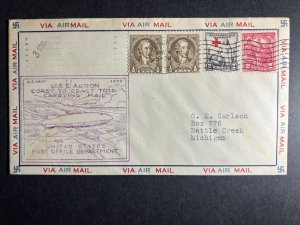 1932 USA Airmail Cover Zeppelin USS Akron Lakehurst NJ to Battle Creek MI 3