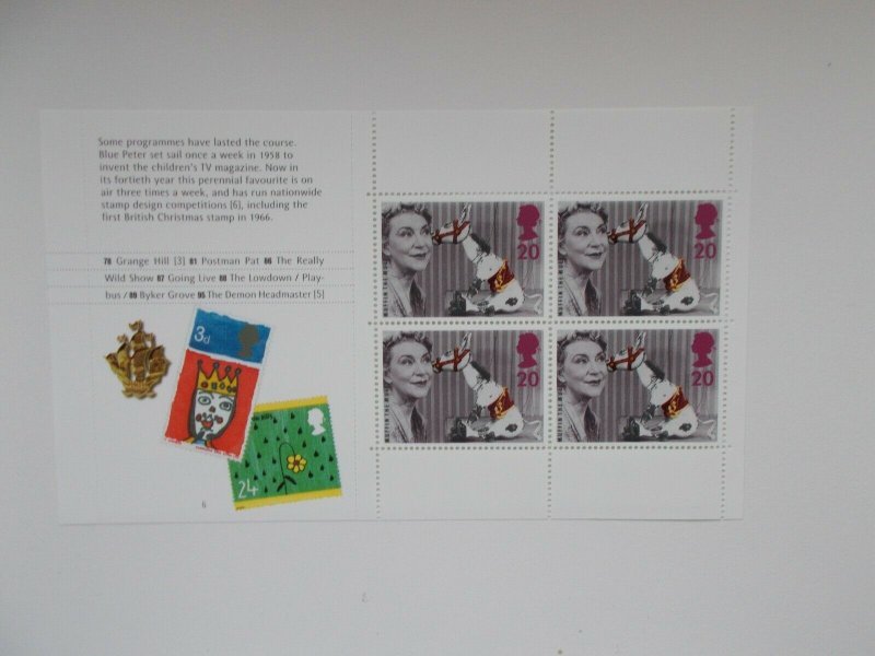 1997 SG 1940ab 20p Muffin the Mule Prestige Booklet Pane Ex-BBC DX19 U/M