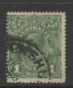 Australia - Scott 23 - KGV Head -1914 - Used - Wmk 9 - 1p Stamp