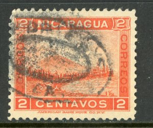 Nicaragua 1900 Momotombo 2 Peso Salmon Scott # 132 VFU W346 ⭐☀⭐☀⭐