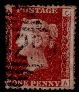 GB QV SG44, 1d lake-red PLATE 224, USED. Cat £65. IRELAND CA