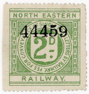 (I.B) North Eastern Railway : Letter Stamp 2d (1893)