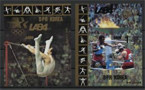 NORTH KOREA SOUVENIR SHEETS OLYMPIC GAMES LOS ANGELES IMPERF