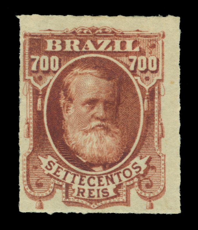 BRAZIL 1878  Dom Pedro II 700r red brown  Scott # 76 mint MH *OG