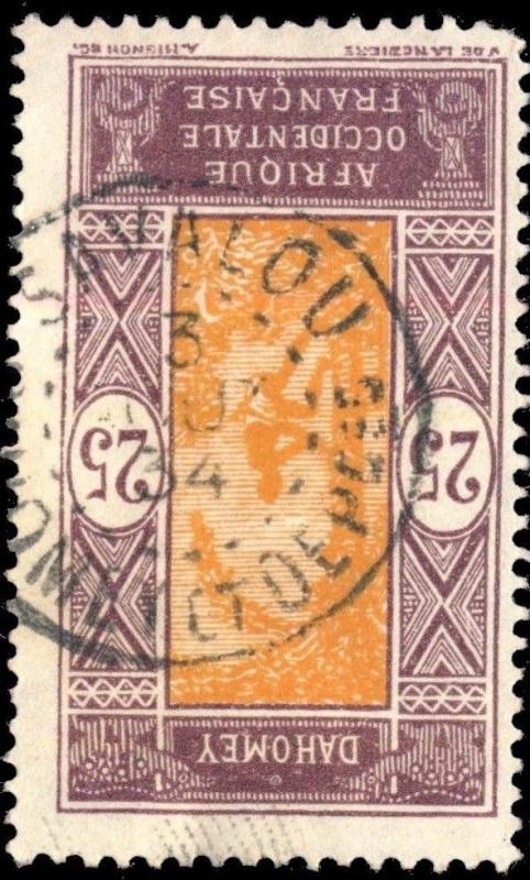 DAHOMEY - 1934 - CAD DOUBLE CERCLE SAVALOU / DAHOMEY E DEPces SUR N°63