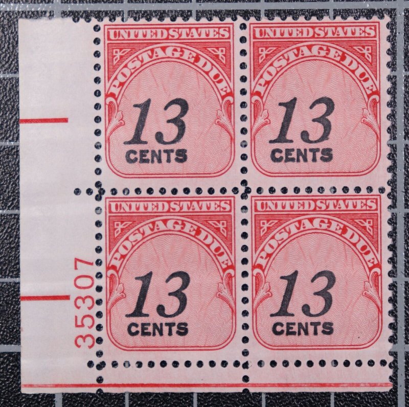 Scott J103 13 Cents Postage Due Plate Block LL 35307 MNH SCV $1.75 