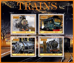 Stamps. Trains 2015  year 1+1 sheets perforated