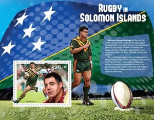 SOLOMON IS.- 2013 - Rugby in the Solomons - Perf Souv Sheet - Mint Never Hinged