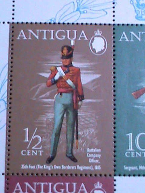 ANTIGUA -1972-MILITARY UNIFORMS SOLDIERS - MNH SHEET VF HARD TO FIND