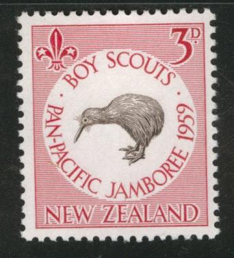 New Zealand Scott 326 MNH** 1959 Scout Jamboree Kiwi bird