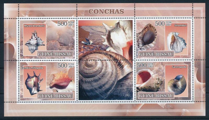 [96494] Guinea Bissau 2007 Marine Life Seashells Sheet MNH