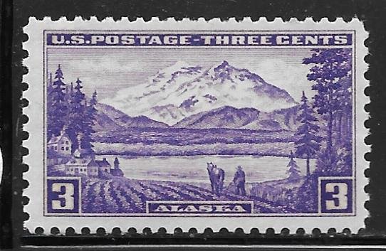 USA 800: 3c Mt. McKinley, Alaska, single, MNH, F-VF
