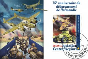 CENTRAL AFRICA 2019 - Military, WW2, anniv/ complete set (sheet+block)-2 scans