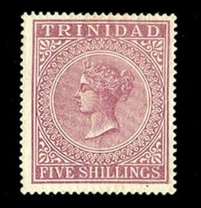 Trinidad #57 Cat$67.50, 1894 5sh claret, hinged