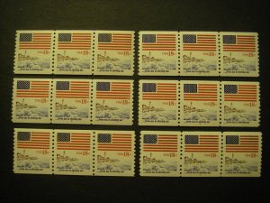 Scott 1891, PNC3 #3, 18c Flag, ...from sea to shining, MNH Coil Beauty, CV $50