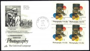 USA Sc# 1758 (ArtCraft) FDC Block/4 (b) (Las Vegas, NV) 1978 6.26 Photography