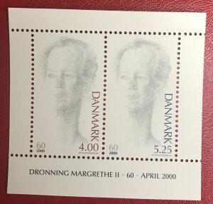 2000 Denmark Scott 1185-1186 mint NH CV$4.00 Lot 889 60th B-day Queen Margrethe