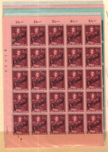 Switzerland Scott O31-6 Mint NH (blocks of 25) [TK104]