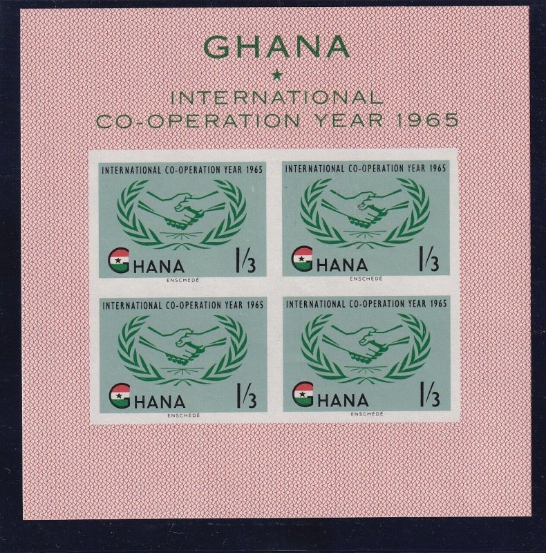 SA12b Ghana 1965 Int Co-operation Year mint minisheet imperf