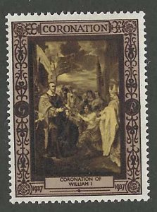 Great Britain: Coronation of William I, 1937 Poster Stamp