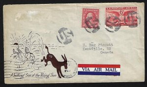 US WORLD WAR II 1940 PATRIOTIC COVER WITH CAHET LAMPOONING JAPAN AND FANCY CANCE