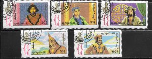 Mongolia #1829-1833 used set. Movies. Nice. 1990