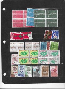 EUROPA COLLECTION ON STOCK SHEET ALL MINT