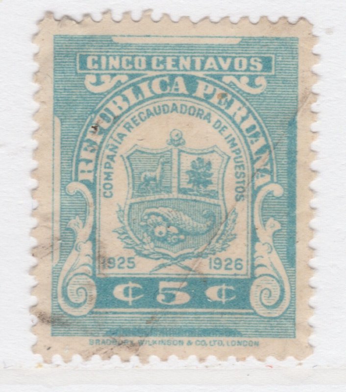 PERU Revenue Stamp Used Tax Mark Fiscal PEROU Stamp Fiscal A27P43F24883-