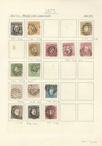 Portugal Specialty Stamp Collection 1875, #34-46 Cancels, Varieties