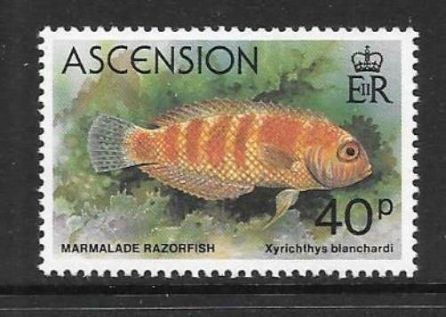 ASCENSION SG273w 1980 40p FISH WMK CROWN TO THE RIGHT OF CA MNH