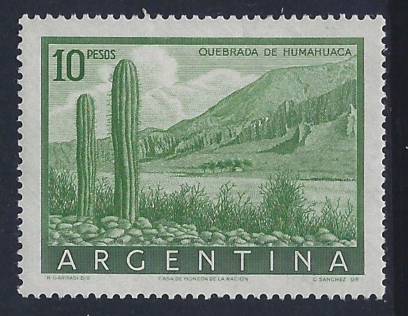 Argentina, Scott #640; 10p Cliffs of Humahuaca, MLH
