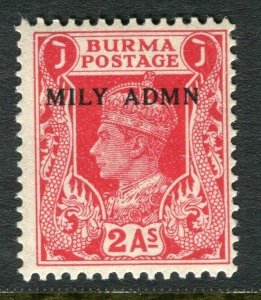 BURMA; 1945 early GVI MILY ADMIN issue fine Mint hinged 2a. value