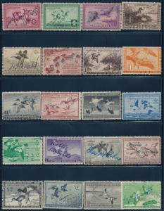 #RW2 // #RW43 (34) DIFF. USED DUCK STAMPS (SOME FAULTS) CV $854.00 BQ8204