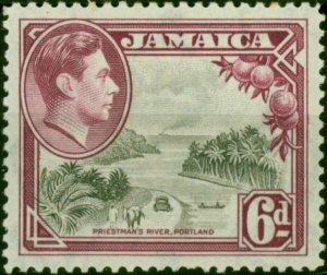 Jamaica 1938 6d Grey & Purple SG128 Fine MM