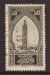 French Morocco   #105   used  1927   Marrakesh    50c  olive green